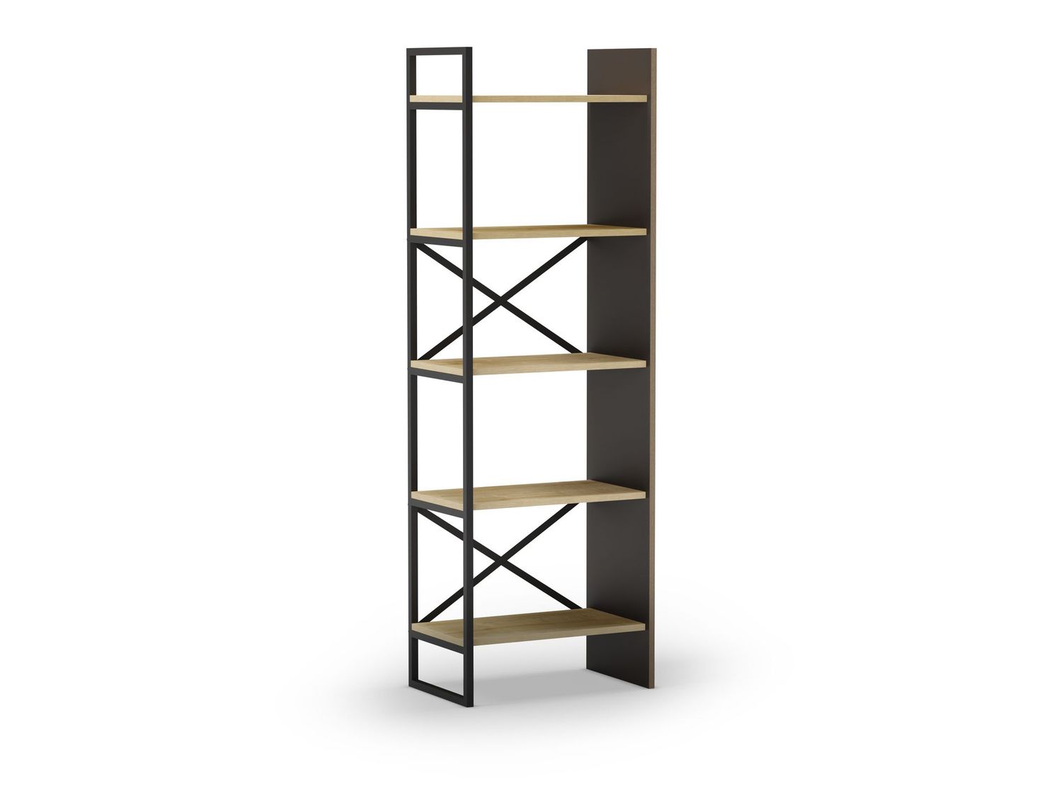Estantería ARA de 58 cm – Roble y metal estilo Industrial