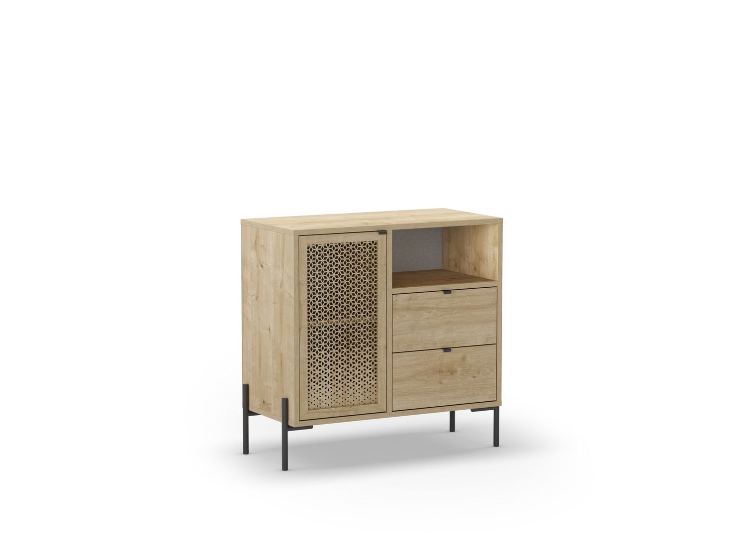 Mueble auxiliar Inca 1 puerta 1 hueco 2 cajones roble