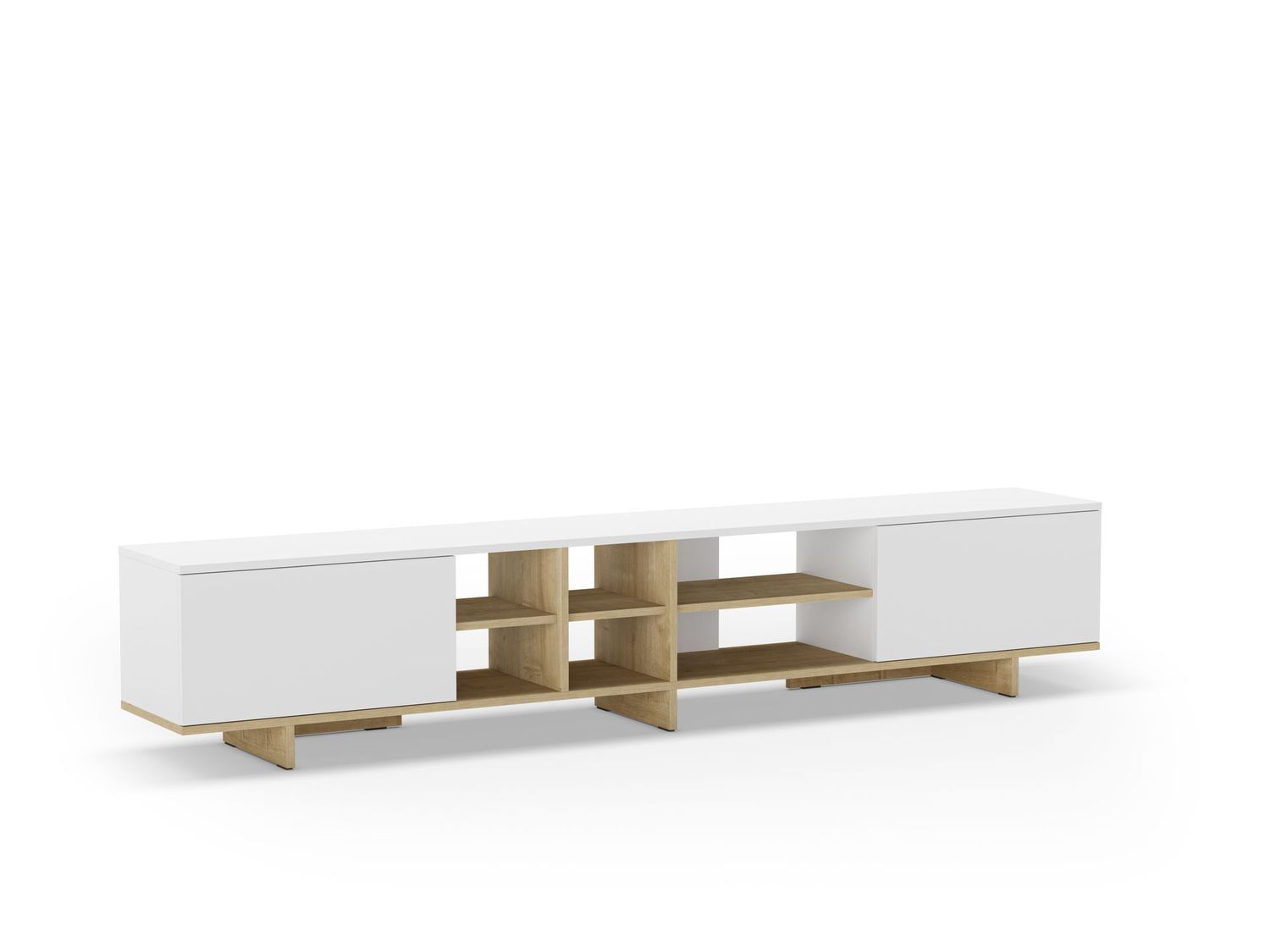 Mueble tv Cequoia 230 cm 2 puertas roble/blanco