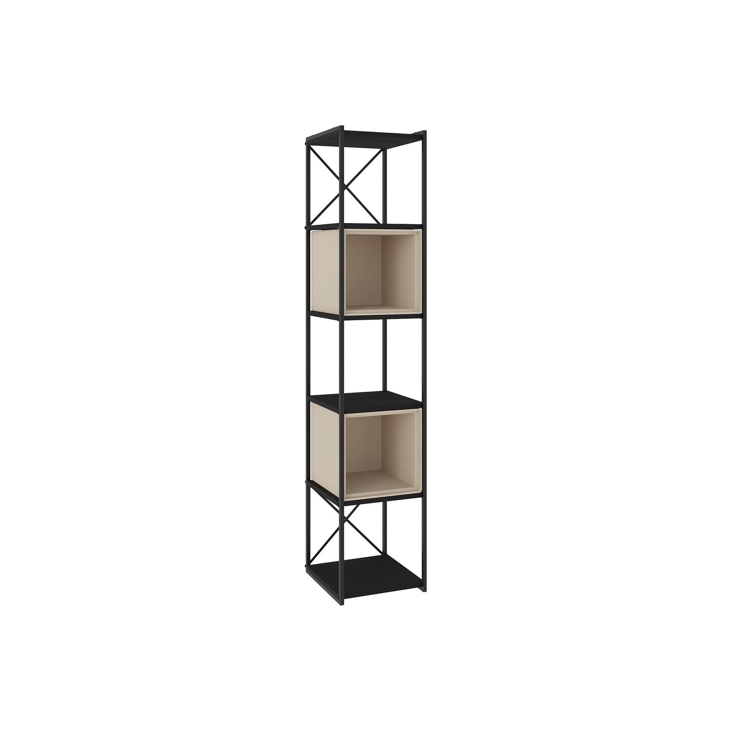 Estantería ANYA 36 cm negro/crema estilo industrial