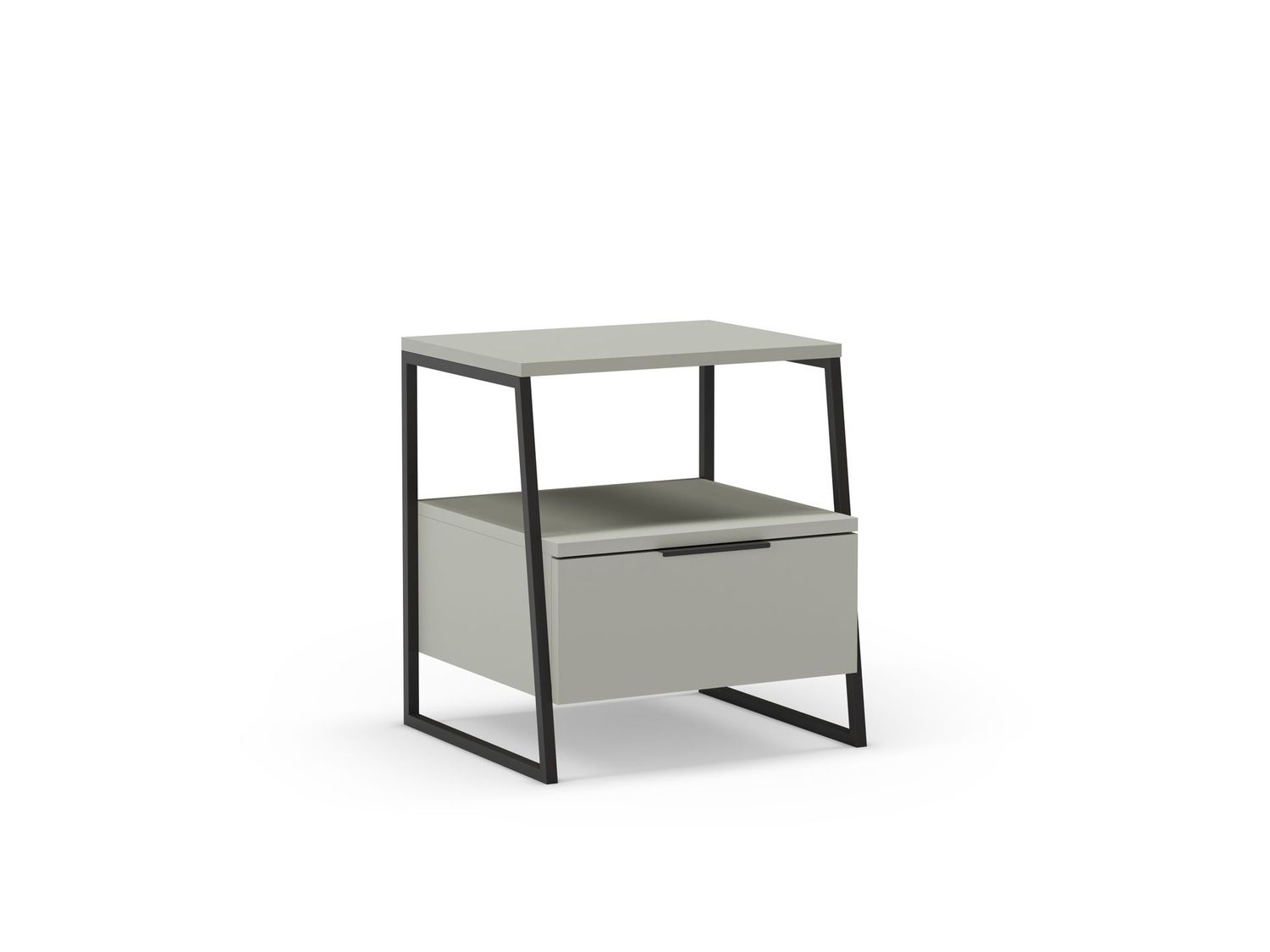 Mesita de noche VELIA verde/negro 1 cajón y hueco