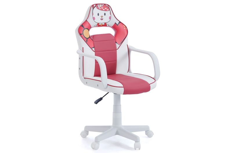 Sillón gamer giratorio XTR junior MINA blanco/fresa con impresión