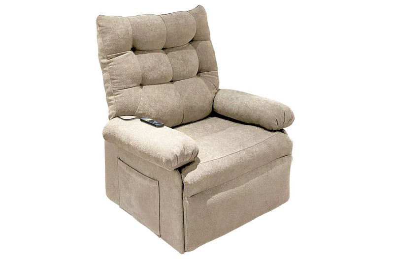 SILLON RELAX ELEVADOR MAJOR TEJIDO BEIGE ARENA.