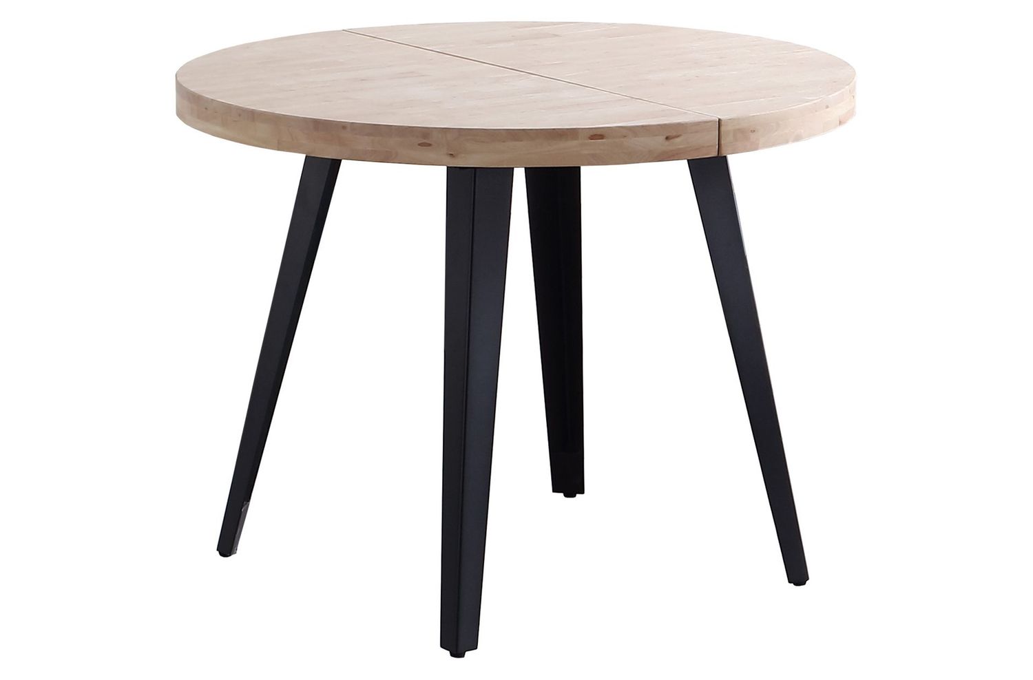 Mesa de comedor redonda extensible BERG roble 120 cm estilo industrial