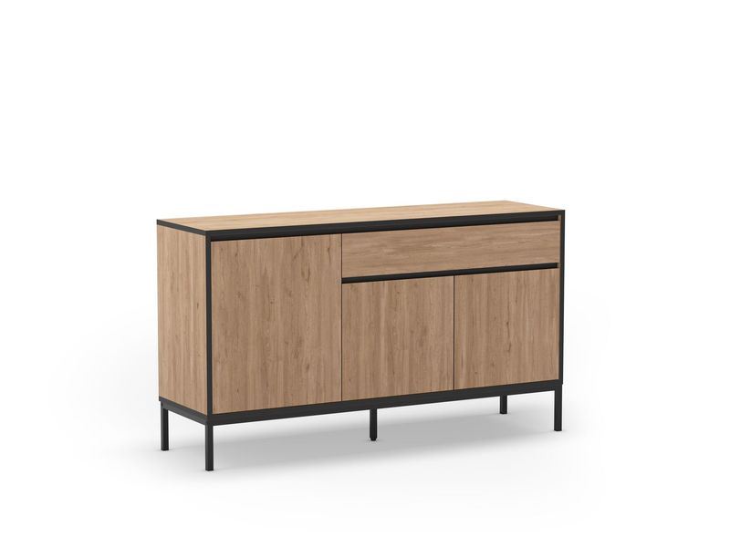 APARADOR LORENZA 3 PUERTAS 1 CAJON 140 CM SEPET/NEGRO PATA METAL