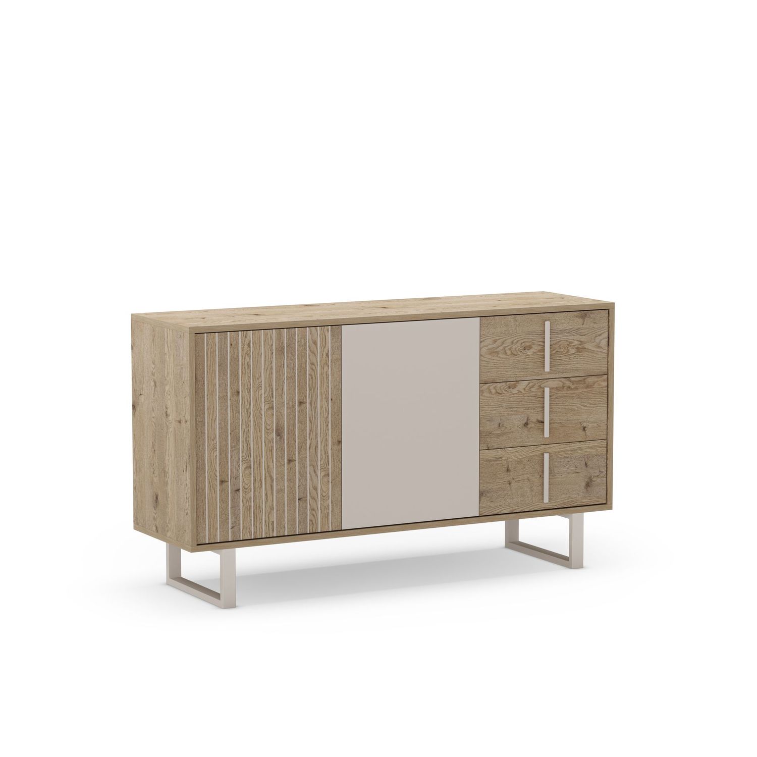 Aparador Millay 2 puertas 3 cajones roble-k/gris