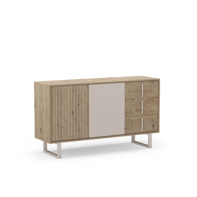 Aparador Millay 2 puertas 3 cajones roble-k/gris