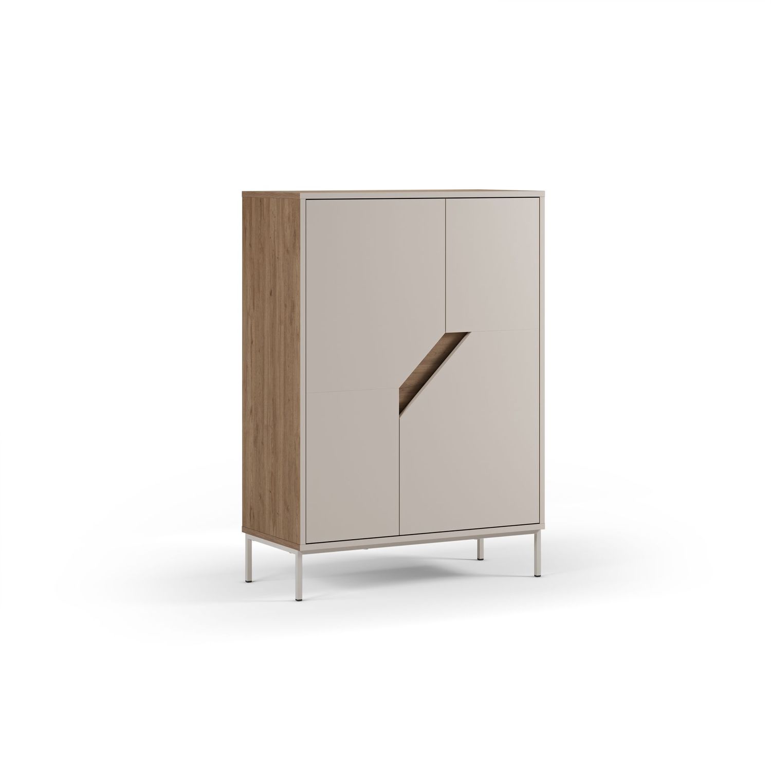 Auxiliar alto Lilou 2 puertas sepet /crema