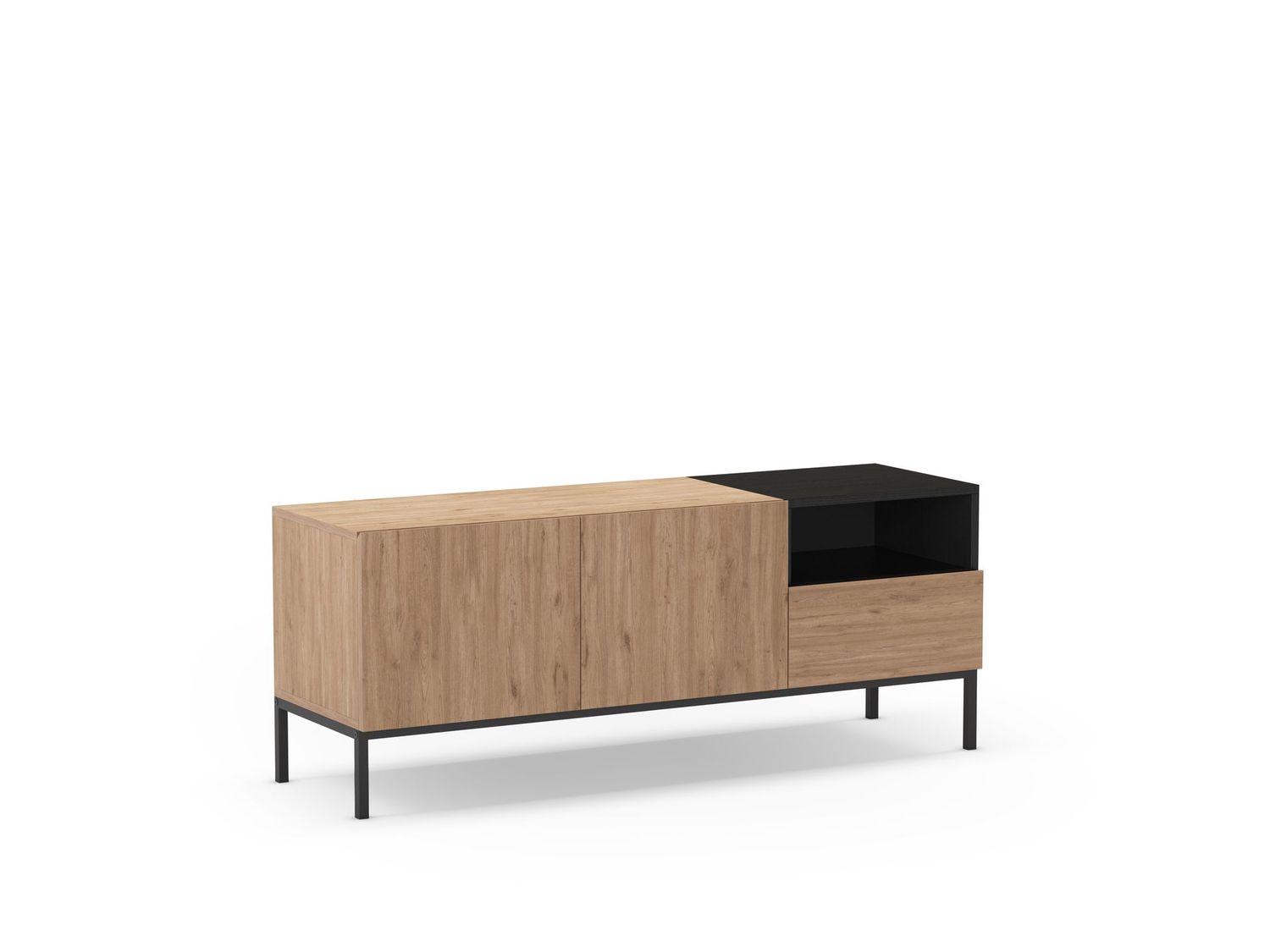 Mueble tv Cailin 2 puertas 1 cajon 1 hueco sepet/negro