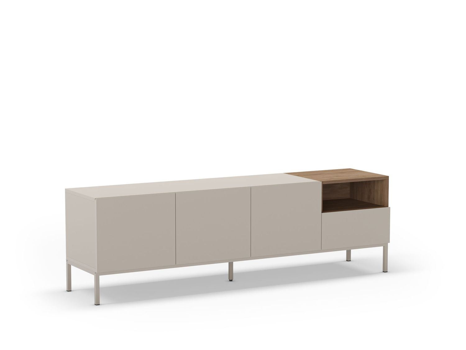 Mueble tv Cailin 3 puertas 1 cajon 1 hueco crema/sepet