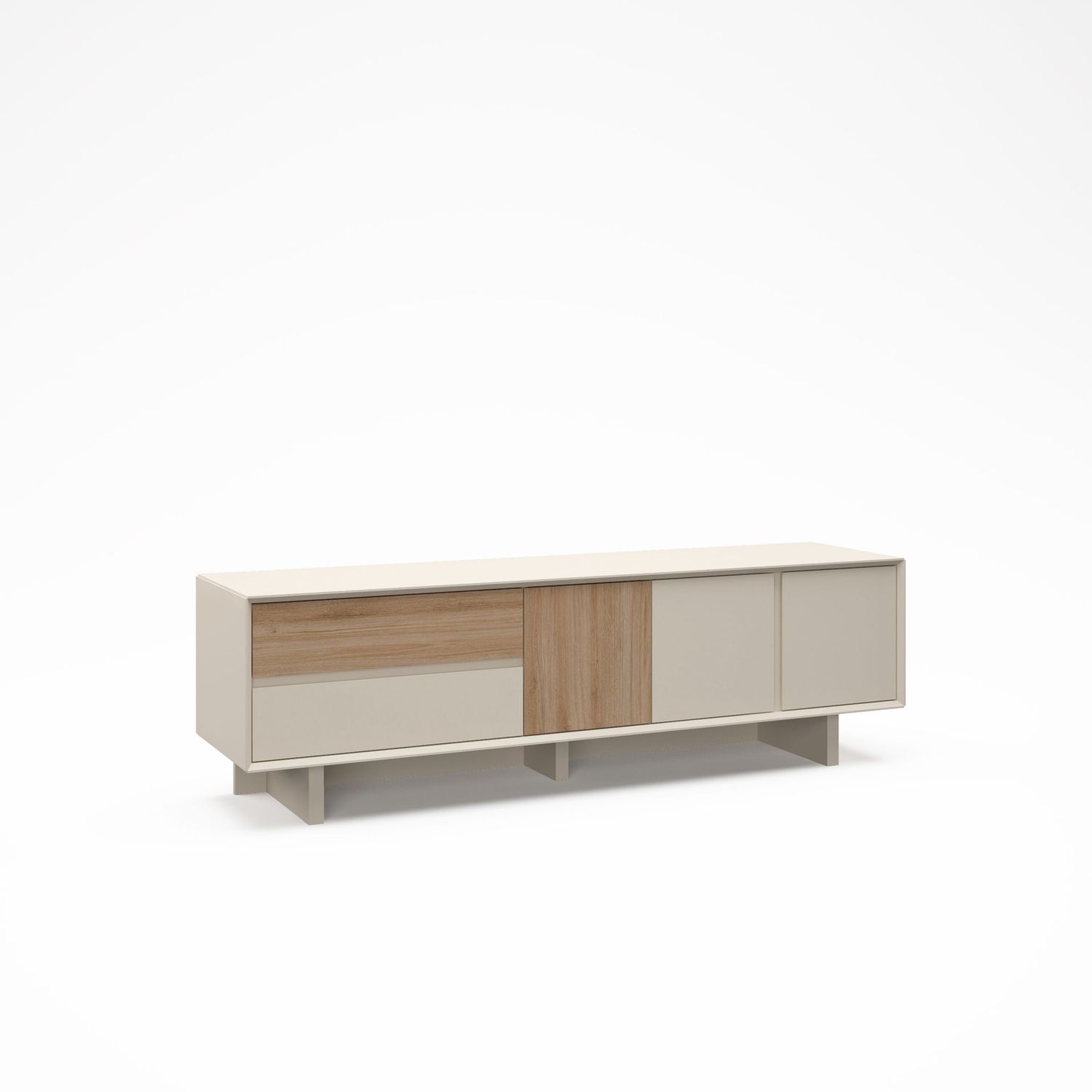 Mueble tv Carpi 3 puertas 2 cajones 180 vison/roble