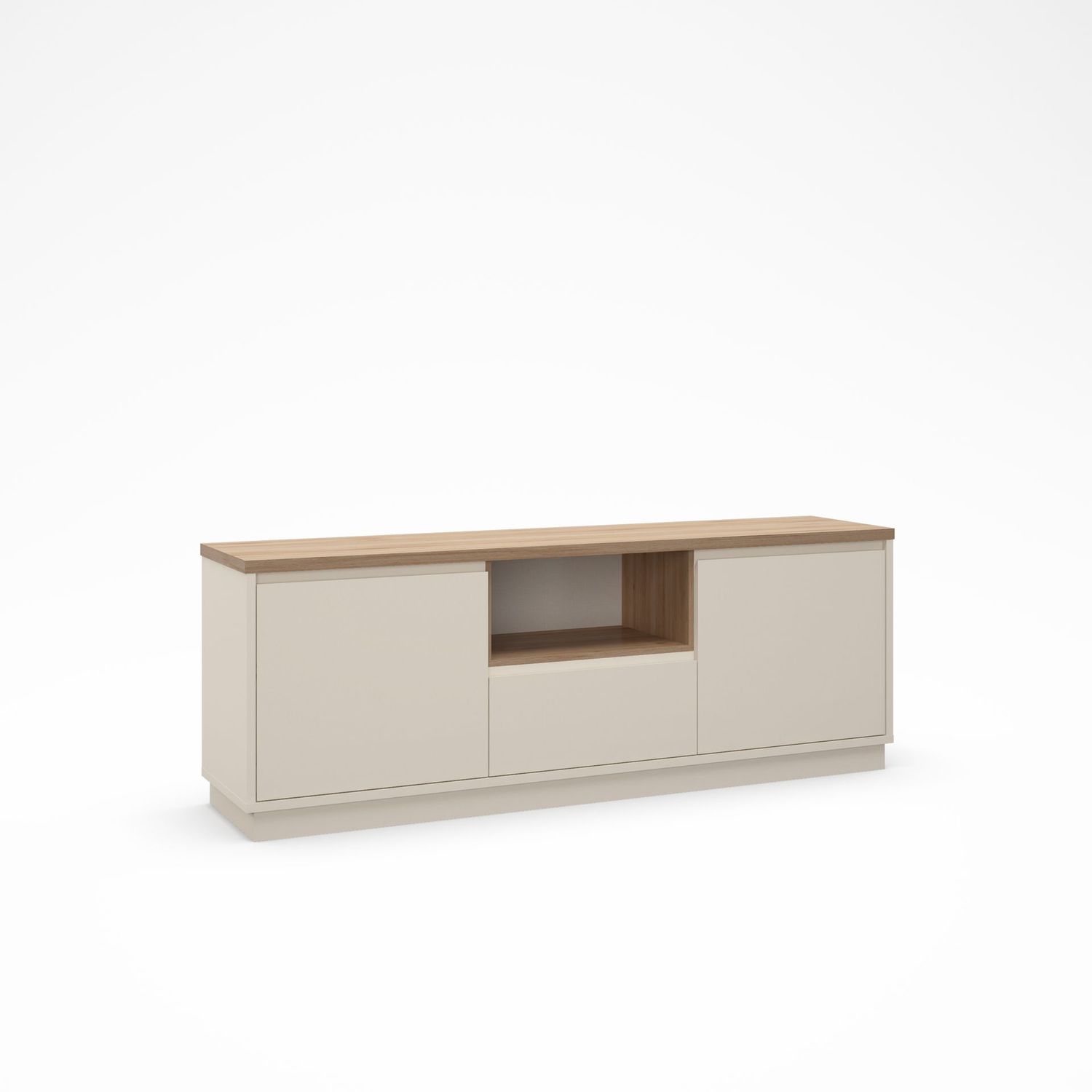 Mueble tv Loreta 3 puertas 1 hueco vison/roble
