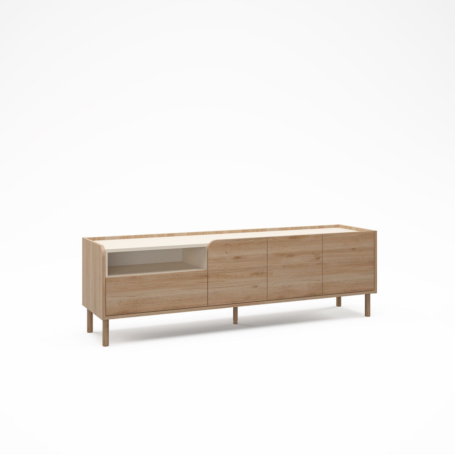 Mueble tv Monza 3 puertas 1 cajon 1 hueco Roble Cadiz/Vison