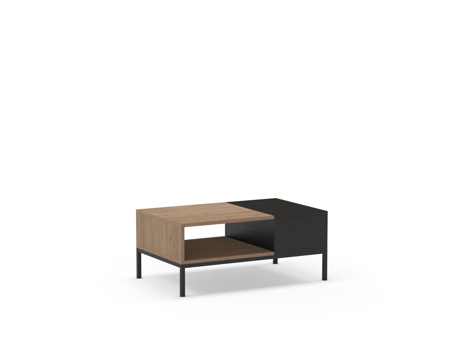 Mesa centro Cailin 2 huecos Sepet/Negro pata de metal
