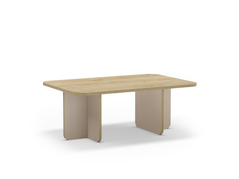 MESA CENTRO HILLARY 100 CM RO/PATA CREMA C.ROBLE