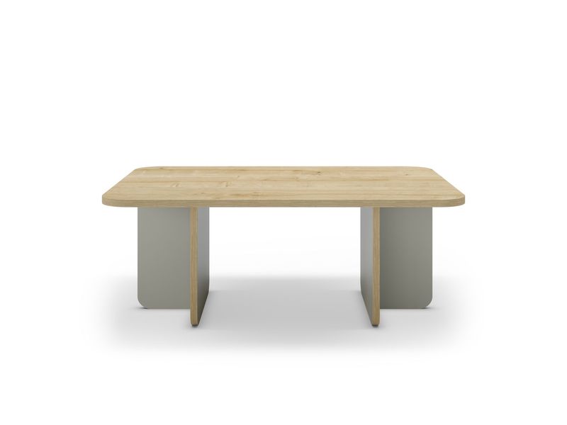 MESA CENTRO HILLARY 100 CM ROBLE/PATA VERDE C.ROBLE
