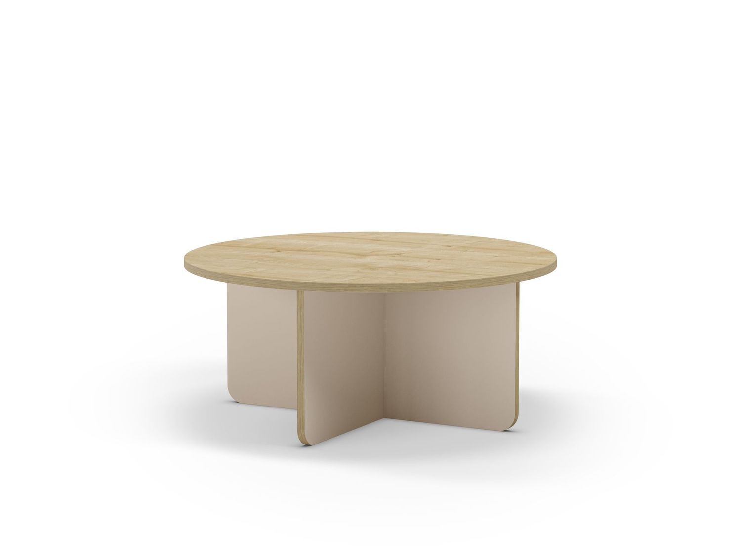 Mesa centro redonda HILLARY 80 cm roble/crema