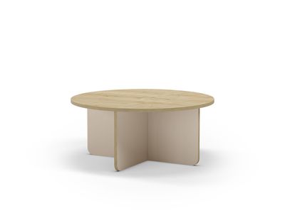 Mesa centro redonda HILLARY 80 cm roble/crema