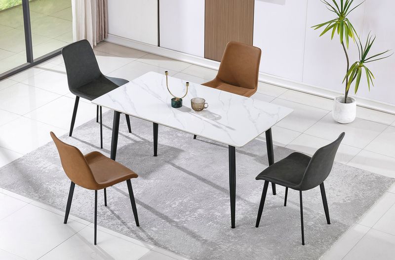 MESA COMEDOR FIJA BERNA 140 x 80 CM CERAMIC BLANCO