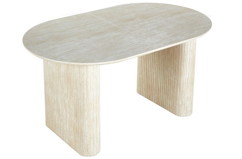 MESA COMEDOR OVAL EXTENSIBLE 150 - 190 - 230 CM PIETRA TRAVERTINO