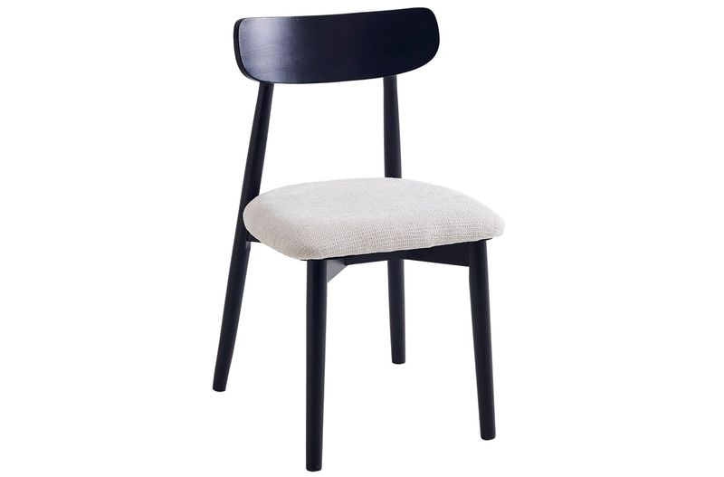 SILLA COMEDOR SHIA COLOR NEGRO TAPIZADA ESTILO NORDICO