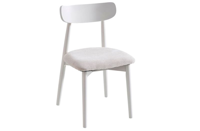 SILLA COMEDOR SHIA COLOR BLANCO TAPIZADA ESTILO NORDICO
