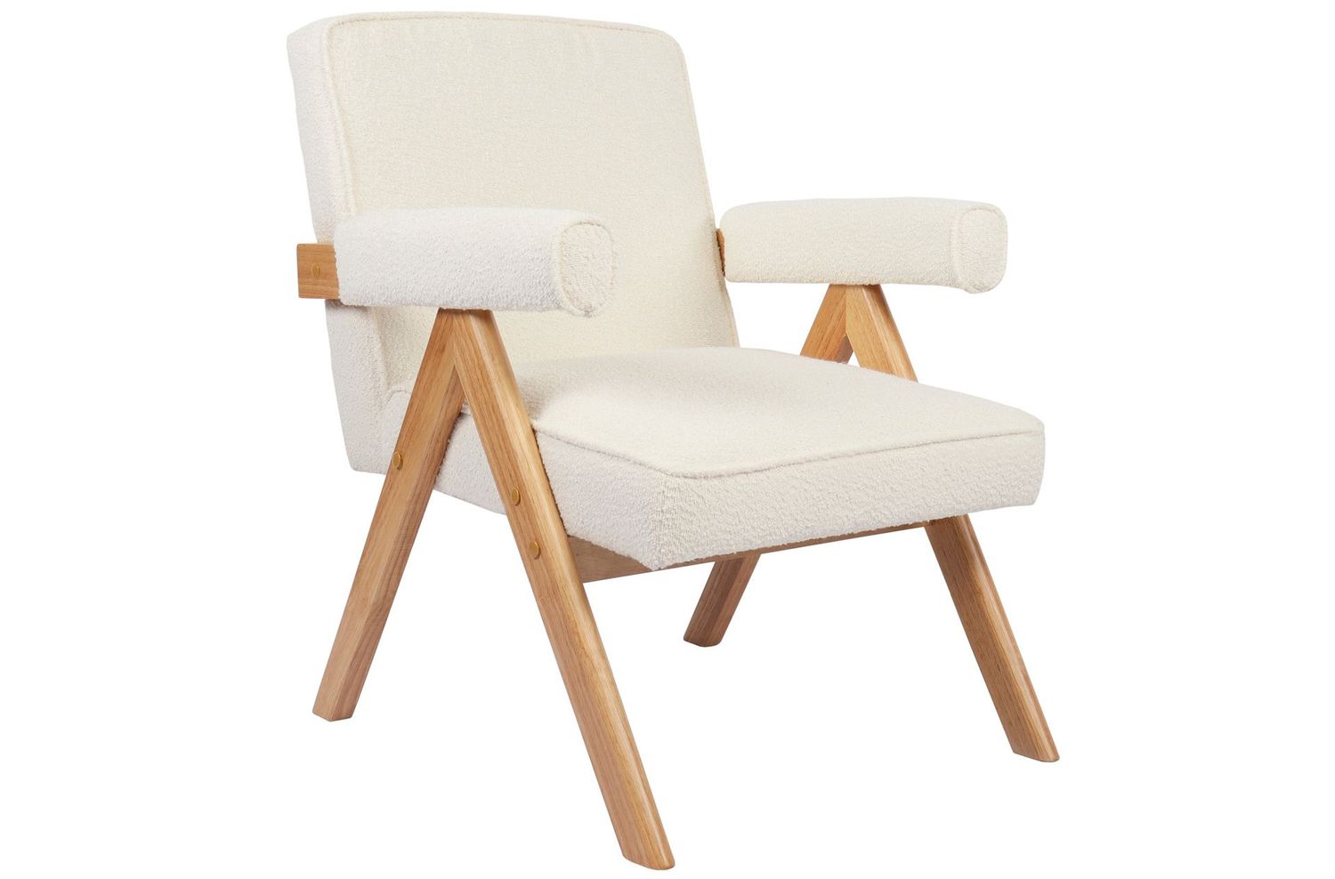 BUTACA AGATHA LINEN NATURE TAPIZADA PATAS DE MADERA ESTILO NORDICO