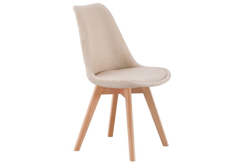 SILLA COMEDOR TAPIZADA BISTRO TEJIDO PATA MADERA ESTILO NORDICO