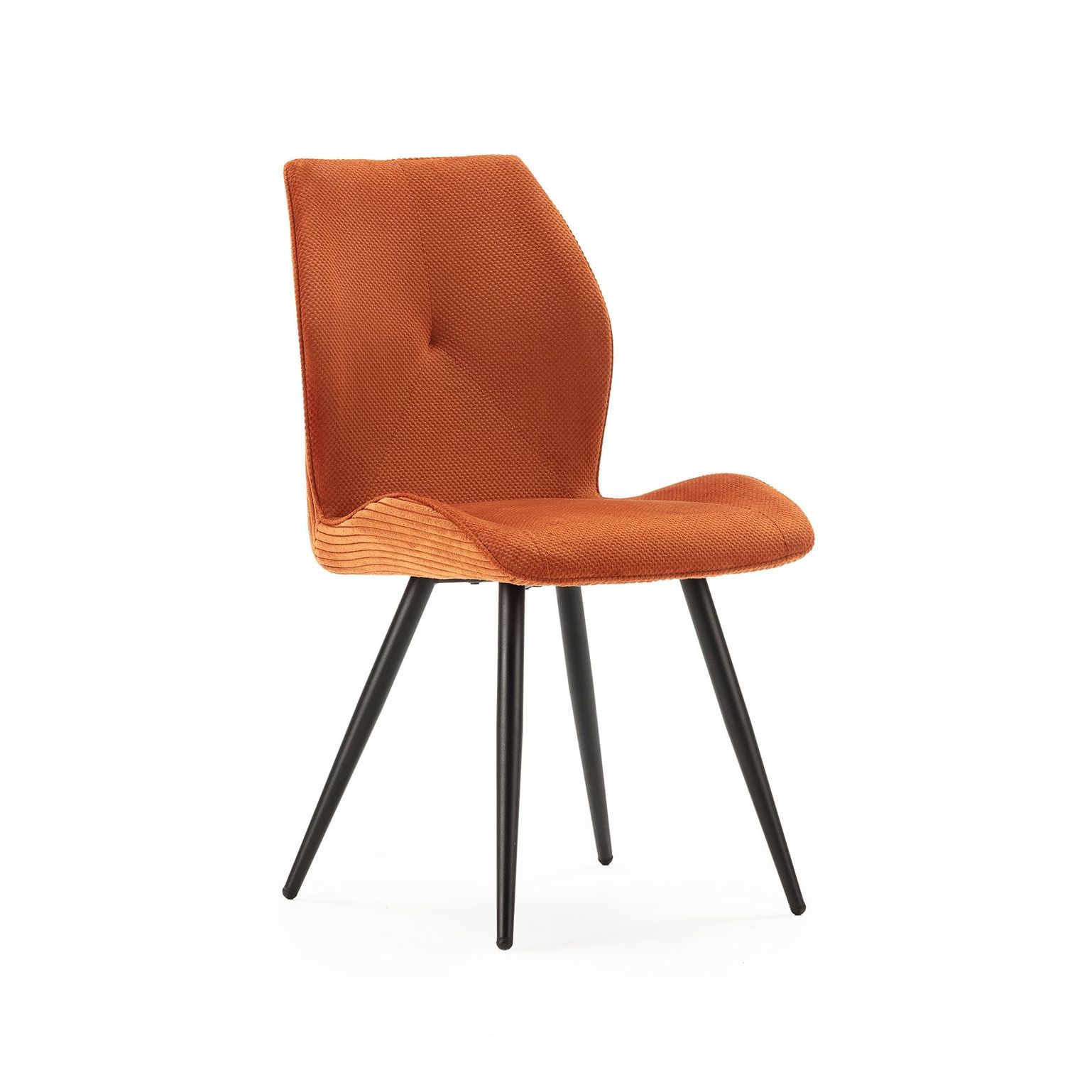 SILLA DE COMEDOR ADAYA COMBINADA PANA Y TEJIDO ESTILO INDUSTRIAL