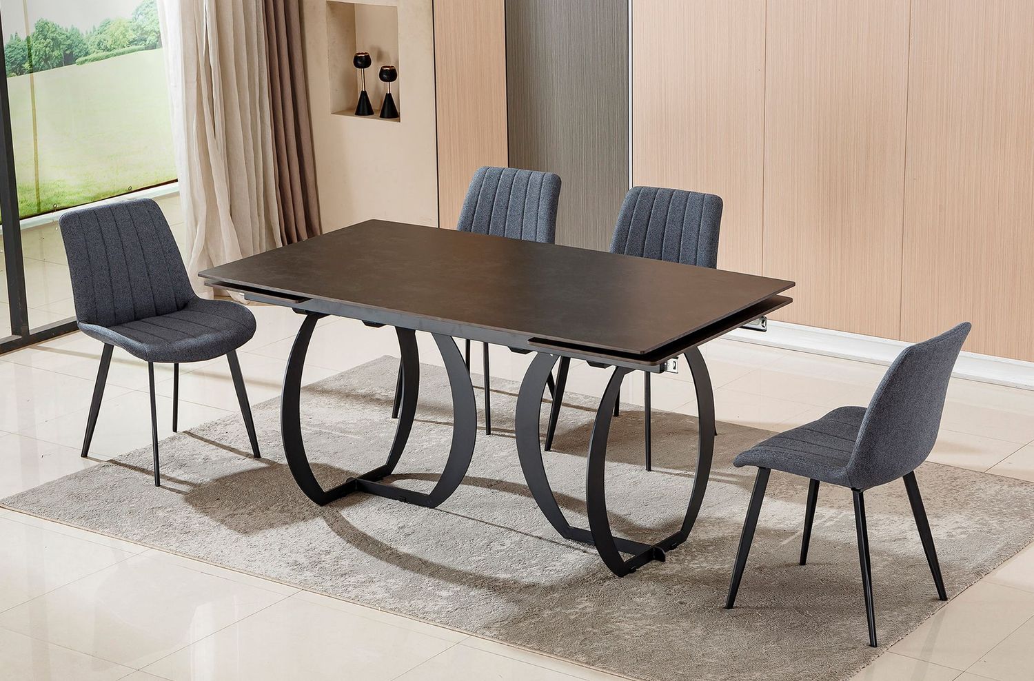 MESA COMEDOR EXTENSIBLE 160 - 240 CM VENEZIA CERAMIC VULCANO