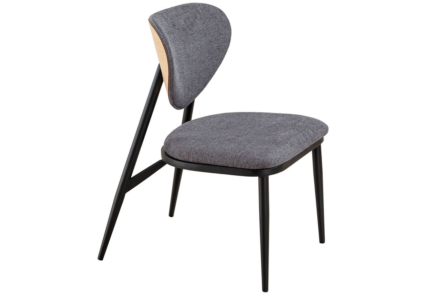 SILLA COMEDOR MOON TEJIDO GRIS TRASERA DE MADERA