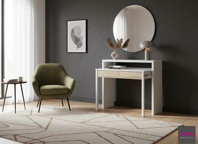 Consola escritorio desplazable TOULOUSE Roble canadian/Blanco artik Consola escritorio desplazable TOULOUSE Roble canadian/Blanco artik
