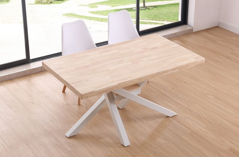 MESA DE COMEDOR FIJA XENA 160 ROBLE TAPA RECTA ESTILO INDUSTRIAL