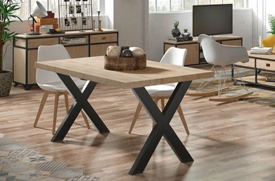 MESA DE COMEDOR FIJA X-LOFT 160 ROBLE ESTILO INDUSTRIAL MESA DE COMEDOR FIJA X-LOFT 160 ROBLE ESTILO INDUSTRIAL