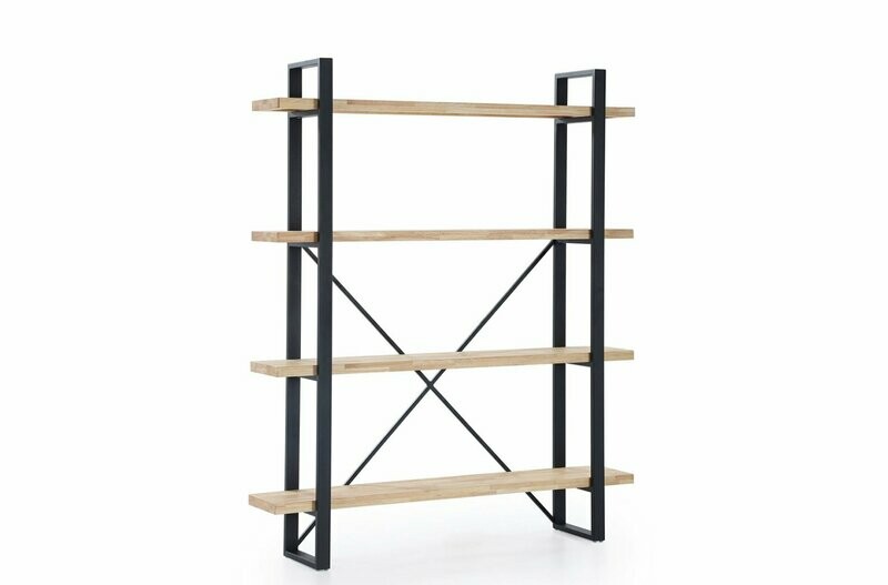 ESTANTERIA ALTA PLANK ROBLE Y METAL ESTILO INDUSTRIAL