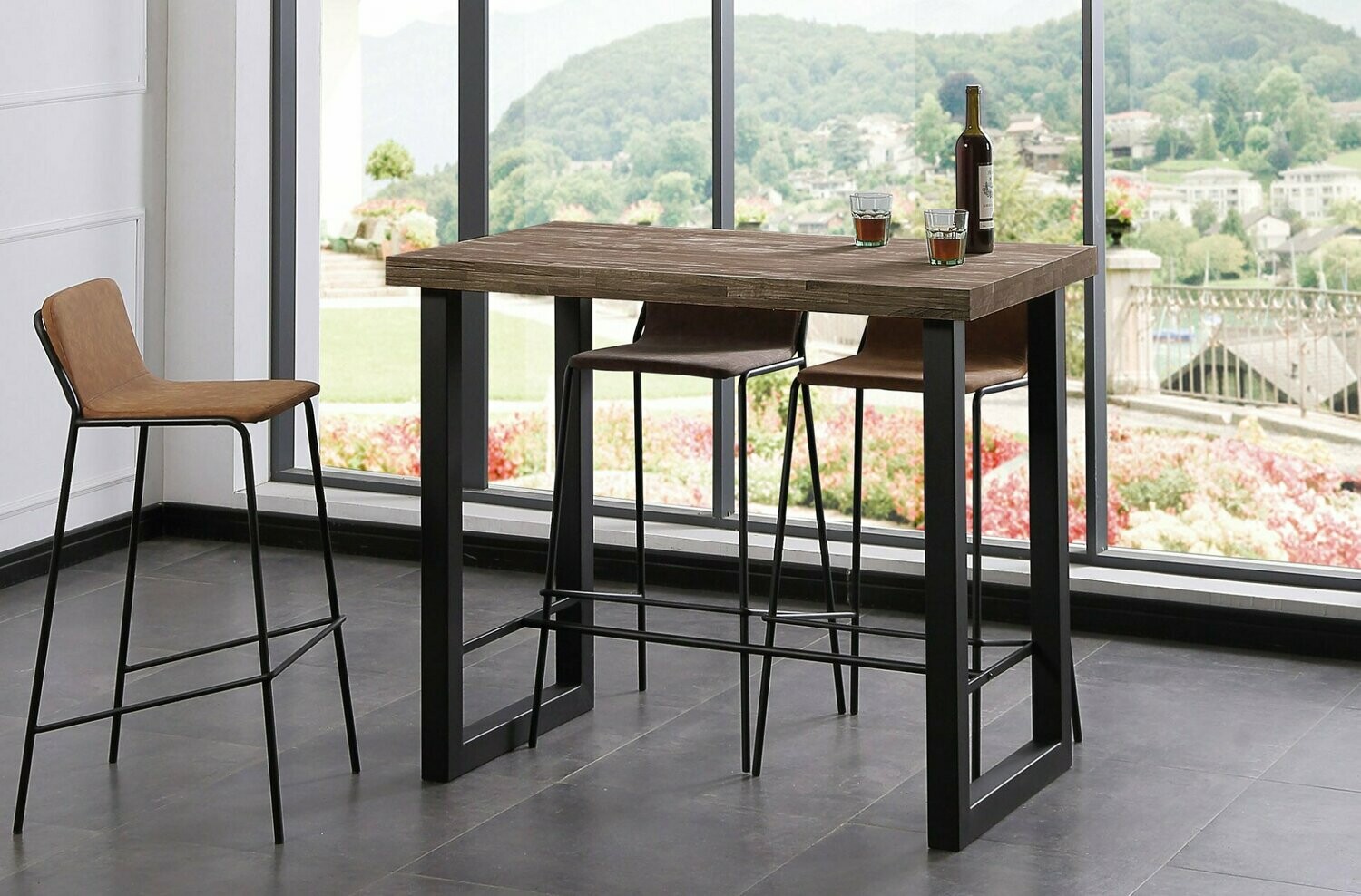 MESA ALTA LOFT 120 CM ROBLE ESTILO INDUSTRIAL