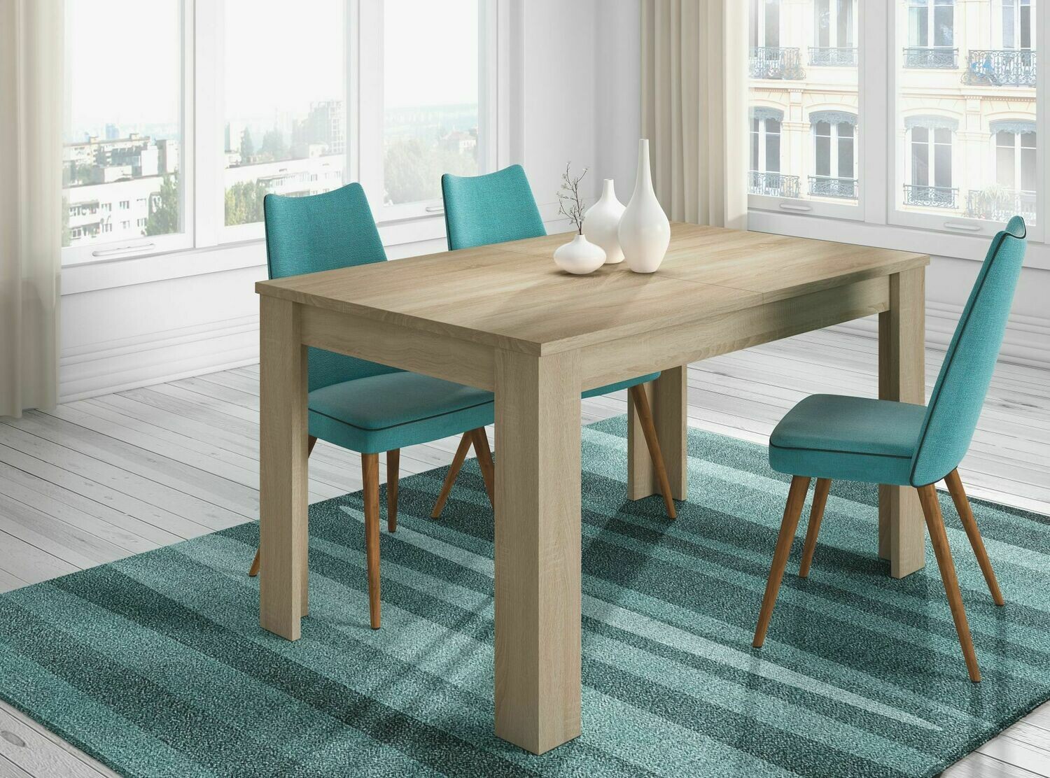 MESA COMEDOR EXTENSIBLE PRACTICO DE 140 x 90