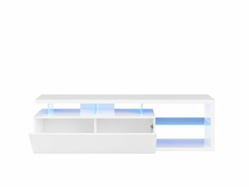 COMPOSICION DE SALON LED‑TECH CON LED INTEGRADA BLANCO BRILLO
