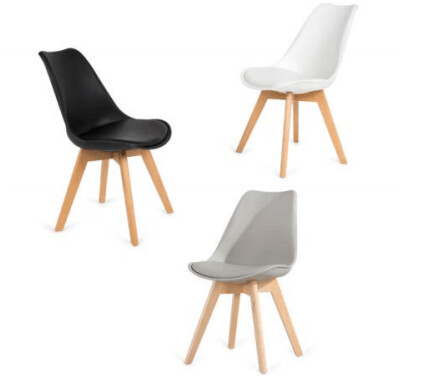 SILLA COMEDOR NORDICA SUPER DERECK POLIPROPILENO ASIENTO TAPIZADO