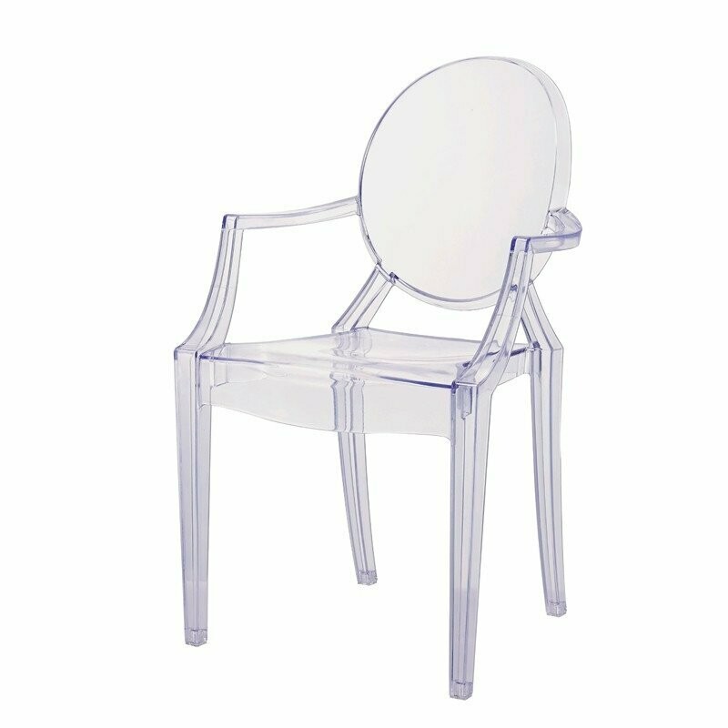 SILLA COMEDOR TRANSPARENTE OPERA CON BRAZOS POLICARBONATO