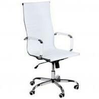 SILLA OFICINA PARIS ALTA SIMIL PIEL ESTRUCTURA CROMADA