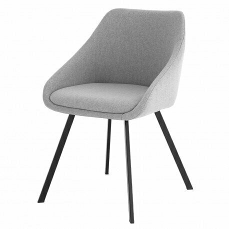SILLA COMEDOR TAPIZADA GRIS CLARO PATAS DE METAL LANNA SILLA COMEDOR TAPIZADA GRIS CLARO PATAS DE METAL LANNA