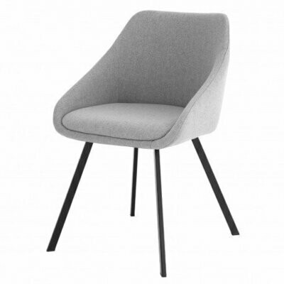SILLA COMEDOR TAPIZADA GRIS CLARO PATAS DE METAL LANNA SILLA COMEDOR TAPIZADA GRIS CLARO PATAS DE METAL LANNA
