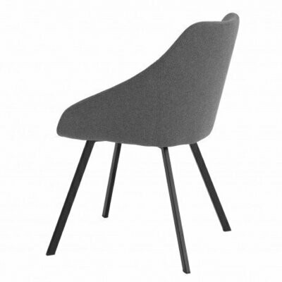 SILLA COMEDOR TAPIZADA GRIS OSCURO PATAS DE METAL LANNA