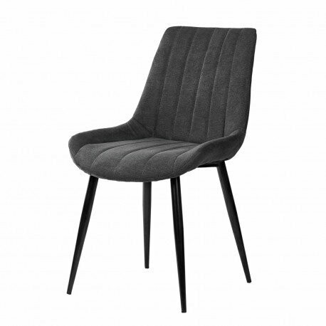 SILLA COMEDOR ESTILO INDUSTRIAL TAPIZADA MILA PATA METALICA NEGRA