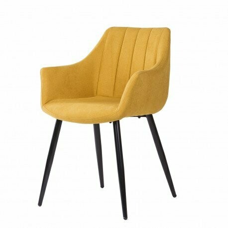 SILLA COMEDOR CON BRAZOS TAPIZADA FIONA ESTILO INDUSTRIAL