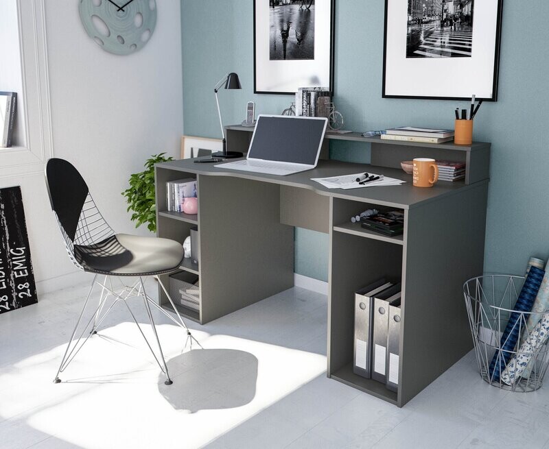 MESA ESTUDIO Y ORDENADOR GAMER GAMER GRIS ANTRACITA