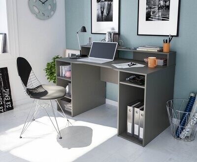 MESA ESTUDIO Y ORDENADOR GAMER GAMER GRIS ANTRACITA
