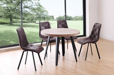 MESA COMEDOR REDONDA FIJA BERG 100 CM ROBLE ESTILO INDUSTRIAL MESA COMEDOR REDONDA FIJA BERG 100 CM ROBLE ESTILO INDUSTRIAL