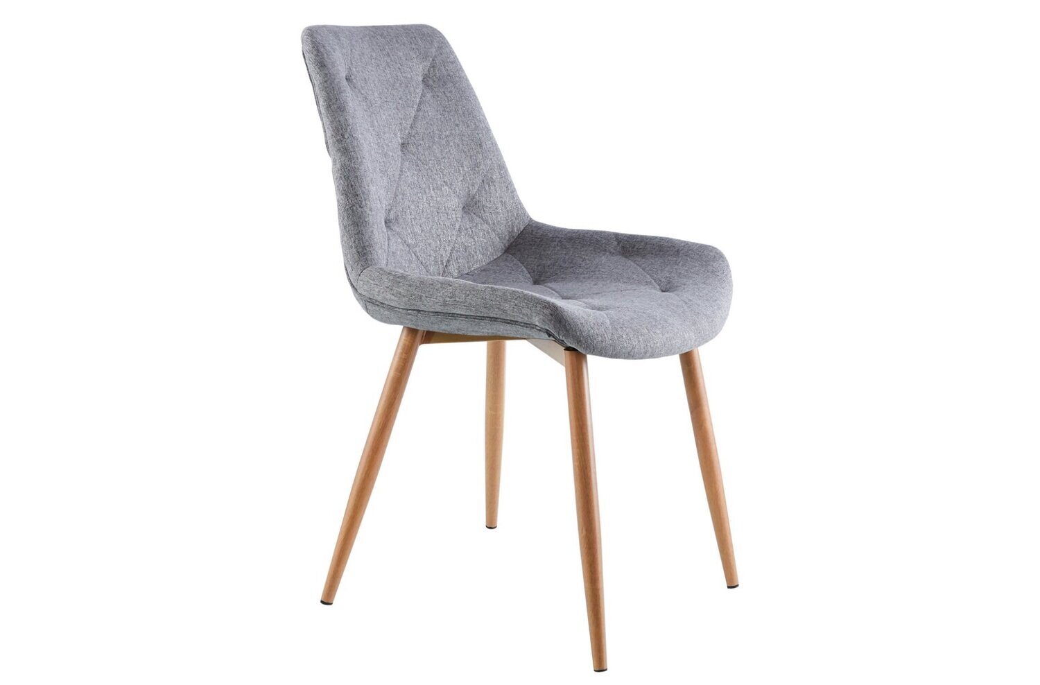 SILLA COMEDOR MARLENE TAPIZADA ROBLE OAK PATAS DE METAL